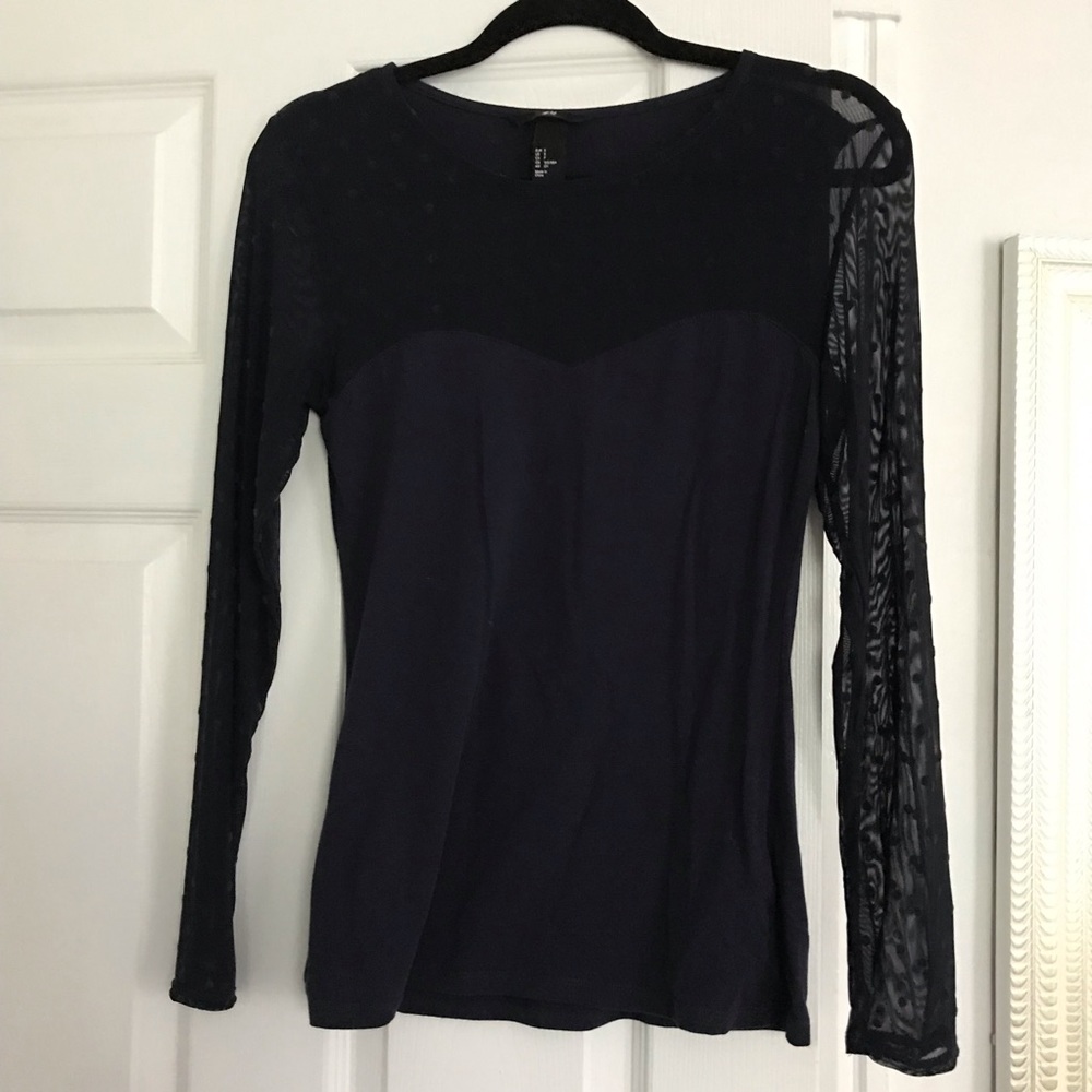 H&M sheer long sleeve top